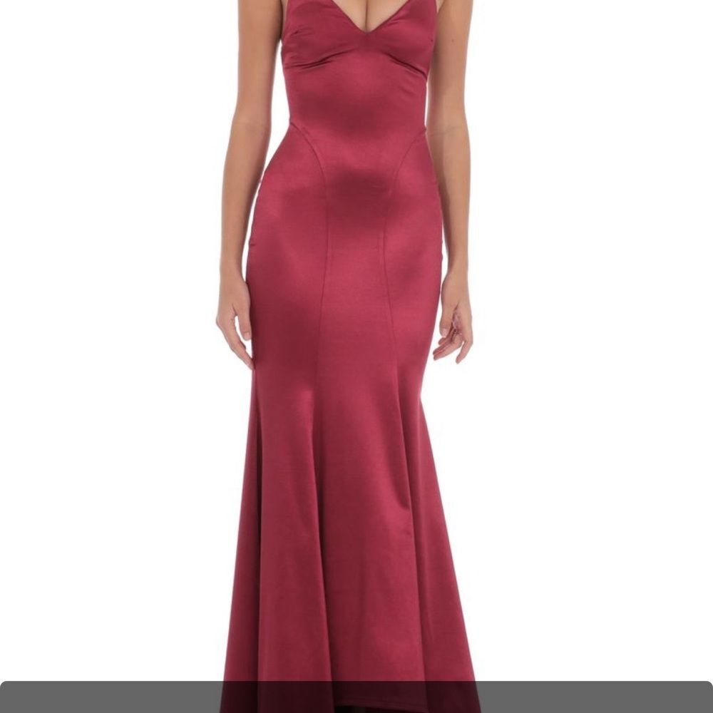 Lucy-in-the-sky Women's Red and Burgundy Dress